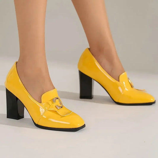 Givenne Patent Leather Loafer Pumps