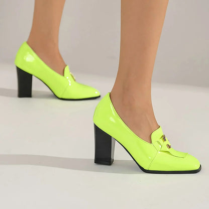 Givenne Patent Leather Loafer Pumps