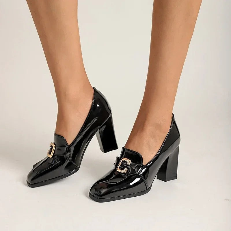 Givenne Patent Leather Loafer Pumps