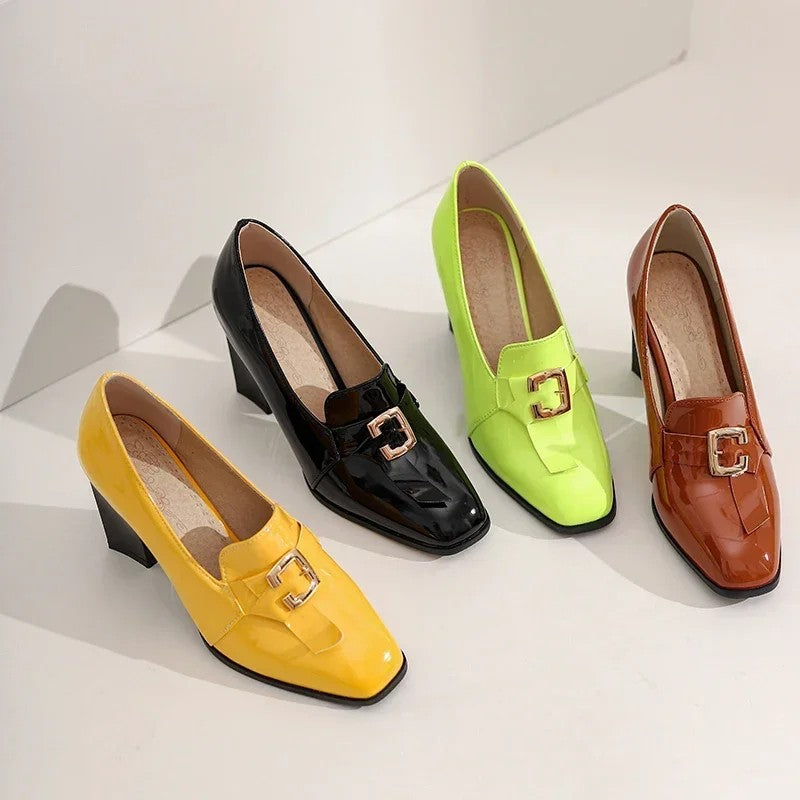 Givenne Patent Leather Loafer Pumps