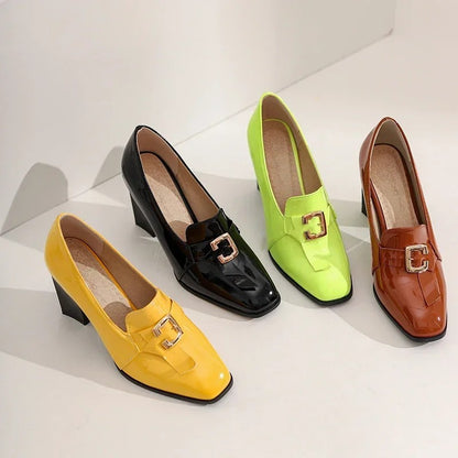 Givenne Patent Leather Loafer Pumps