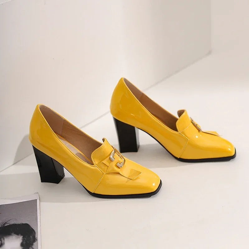 Givenne Patent Leather Loafer Pumps