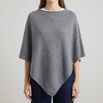 Gstaad Cashmere Knit Poncho - Charcoal