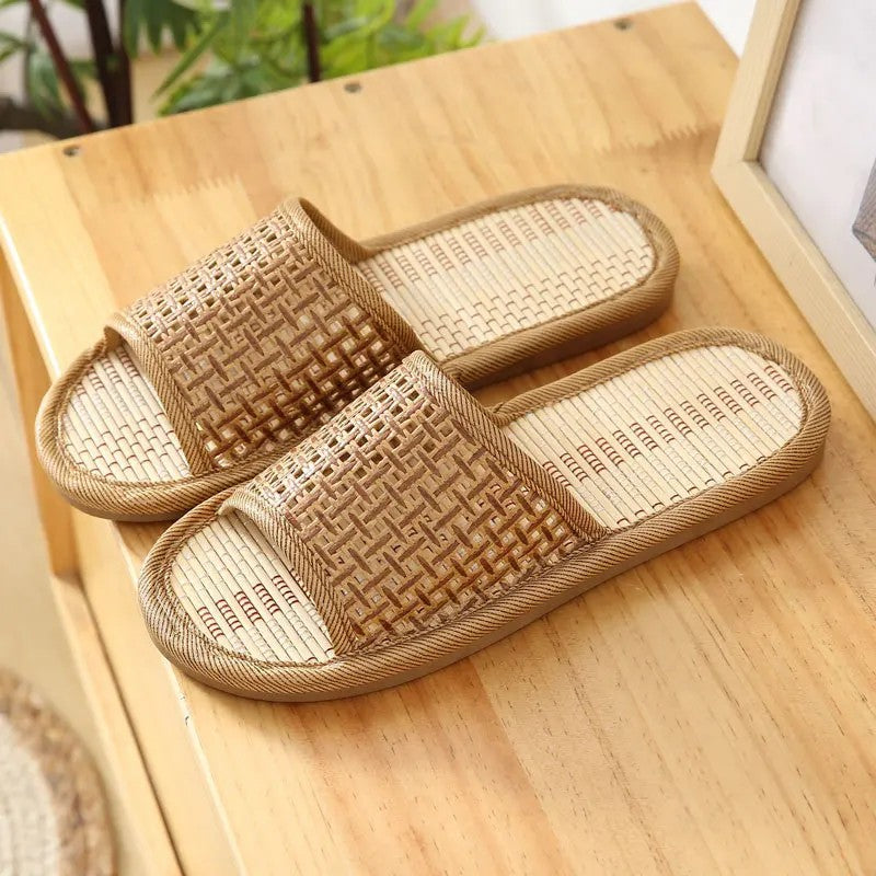 Haven Woven Rattan Slides - Bamboo Base