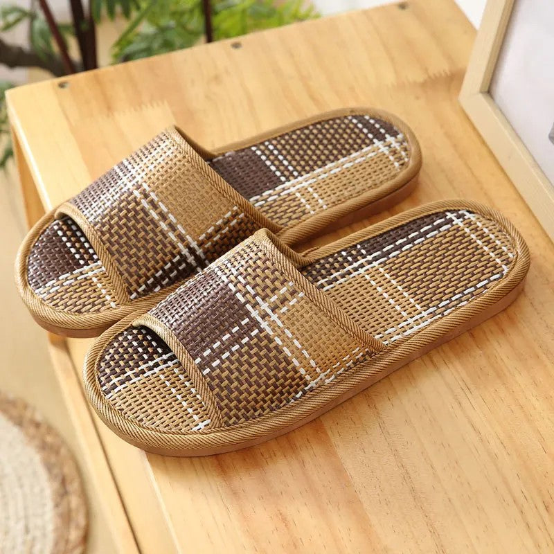 Haven Woven Rattan Slides - Large grid pattern