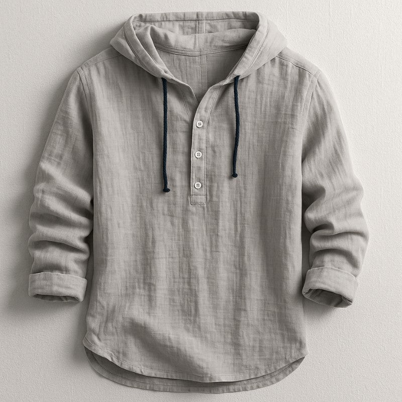 Hudson Knit Hoodie Shirt - Stone Gray