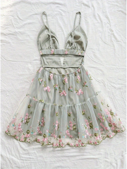 Hvar Embroidered Lace Mini Dress