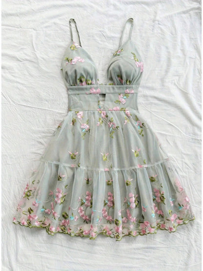 Hvar Embroidered Lace Mini Dress
