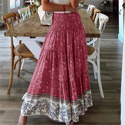 Ischia Floral Cotton Maxi Skirt