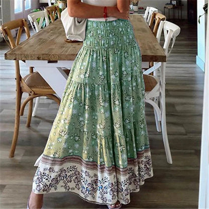 Ischia Floral Cotton Maxi Skirt