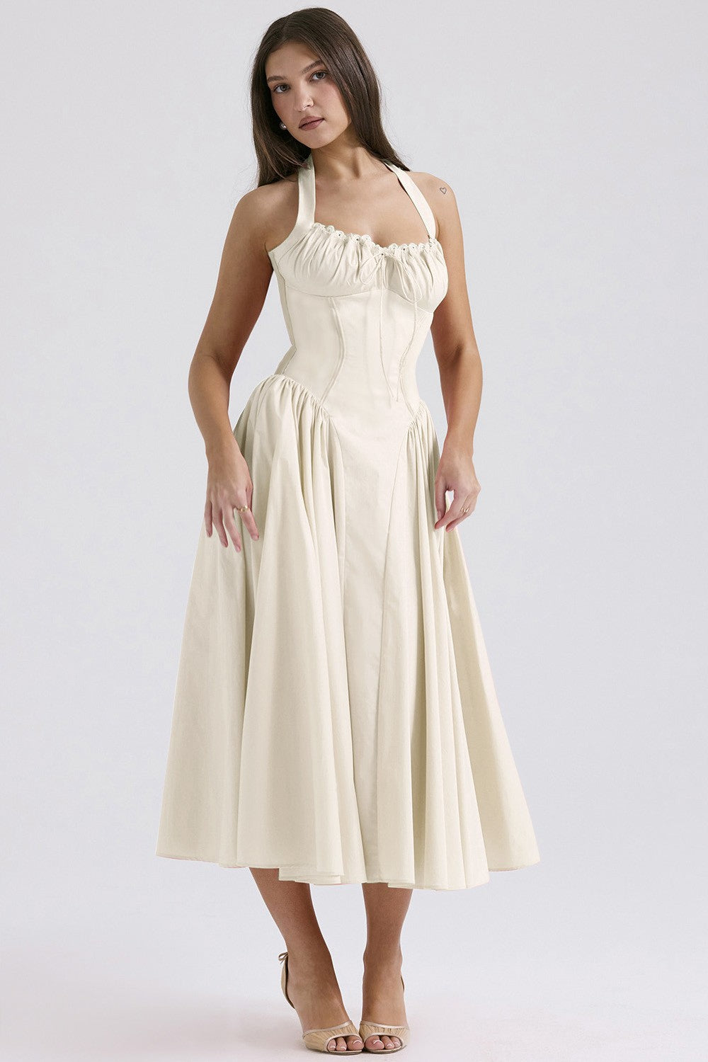 Isla Floral Maxi Dress - Almond