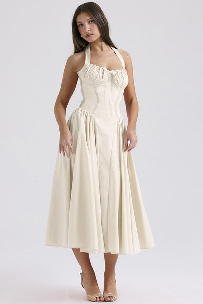 Isla Floral Maxi Dress - Almond