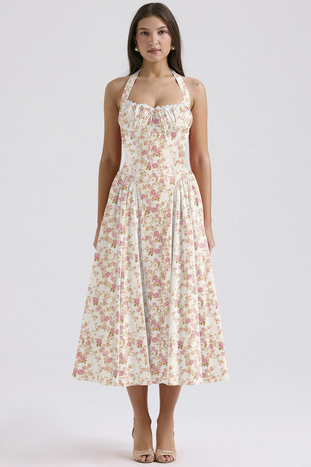 Isla Floral Maxi Dress - Crimson Daisy