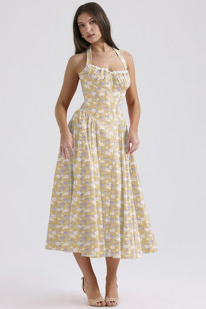Isla Floral Maxi Dress - Golden Iris