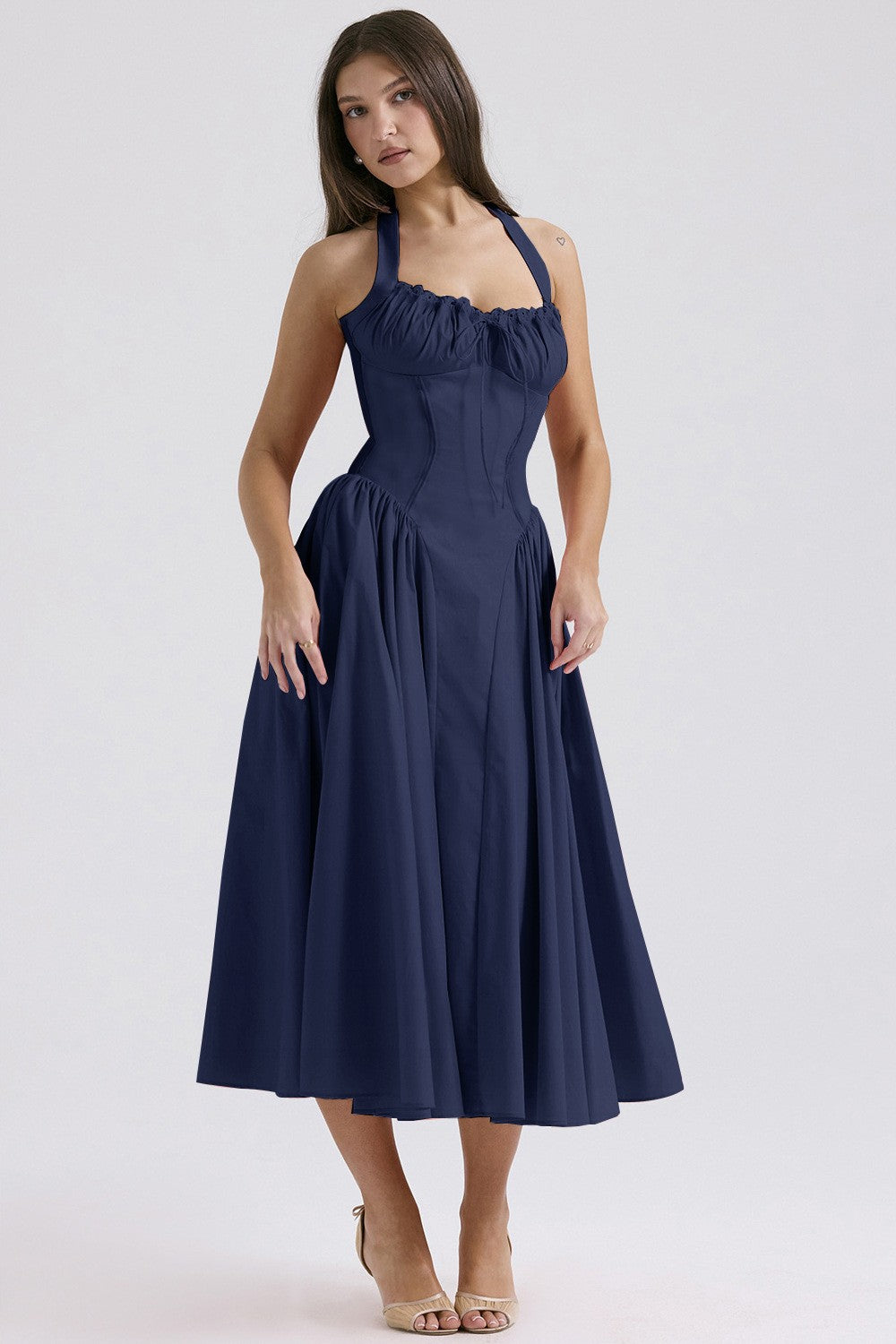 Isla Floral Maxi Dress - Navy