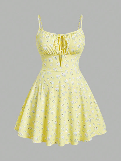 Isla Floral Midi Dress - Yellow