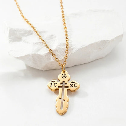 ICXC Steel Cross Necklace