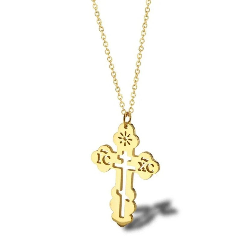 ICXC Steel Cross Necklace