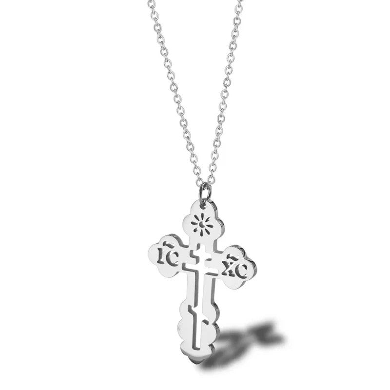 ICXC Steel Cross Necklace