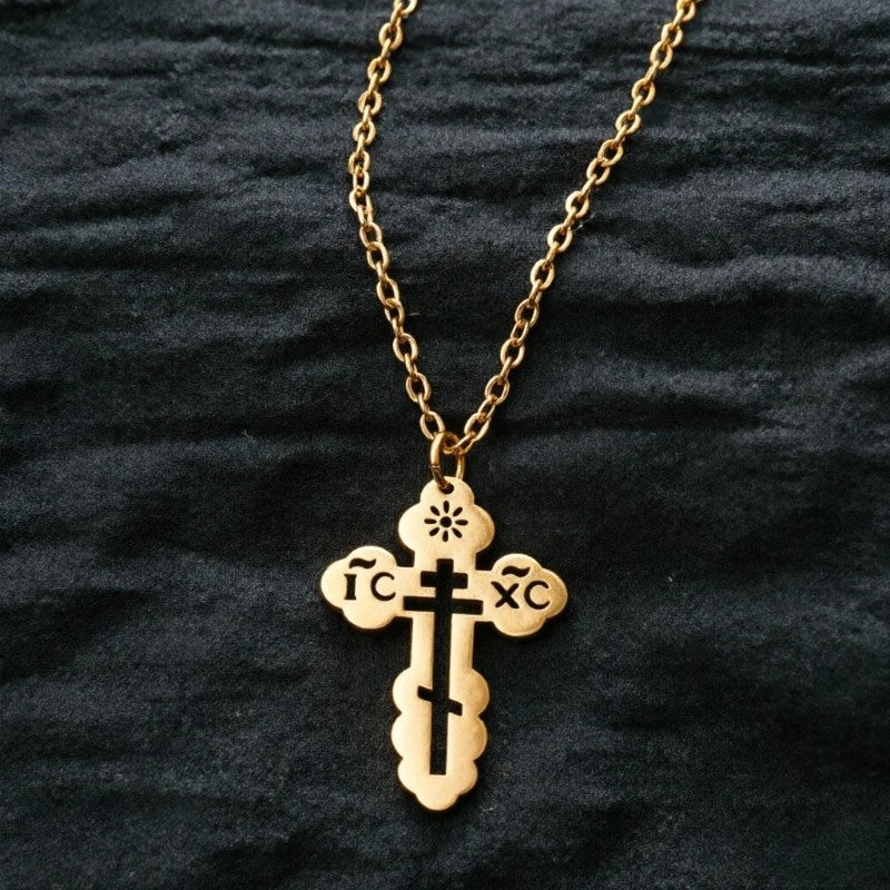 ICXC Steel Cross Necklace