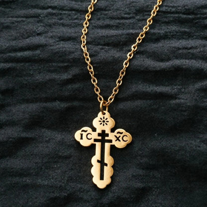 ICXC Steel Cross Necklace