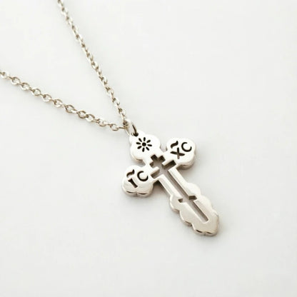 ICXC Steel Cross Necklace - Silver