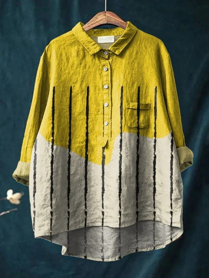 Siena Half-Button Blouse - Saffron