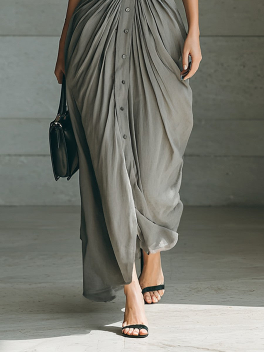 Siena Lapel Belted Maxi Dress