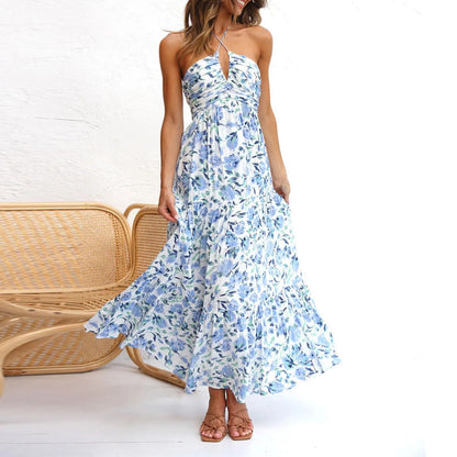 Siena Tiered Maxi Dress - Azure Floral