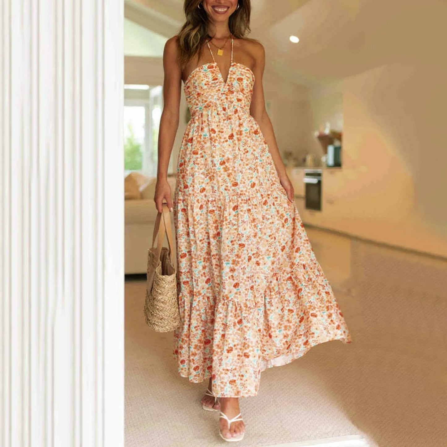 Siena Tiered Maxi Dress - Bloom Flora