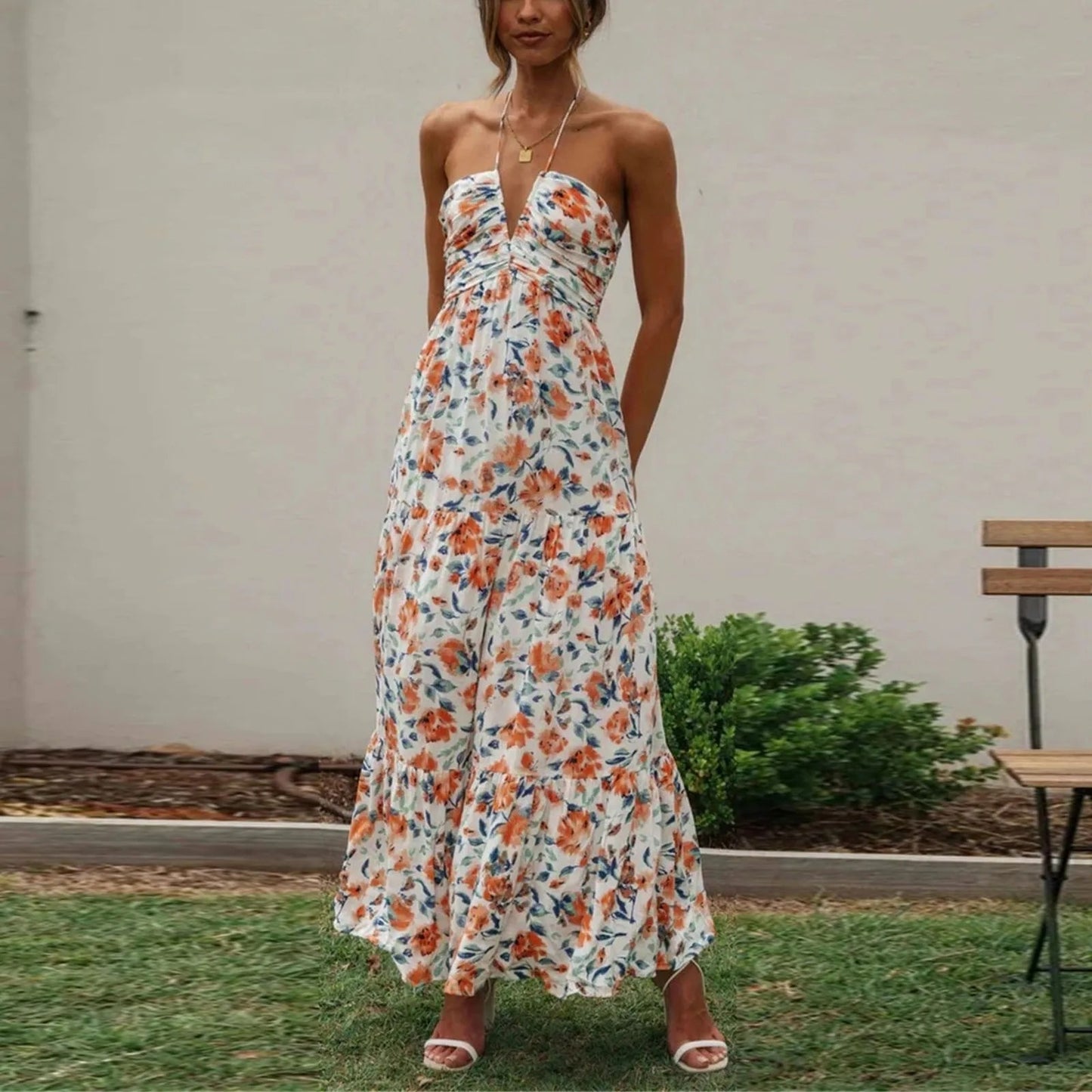 Siena Tiered Maxi Dress - Floral Burst
