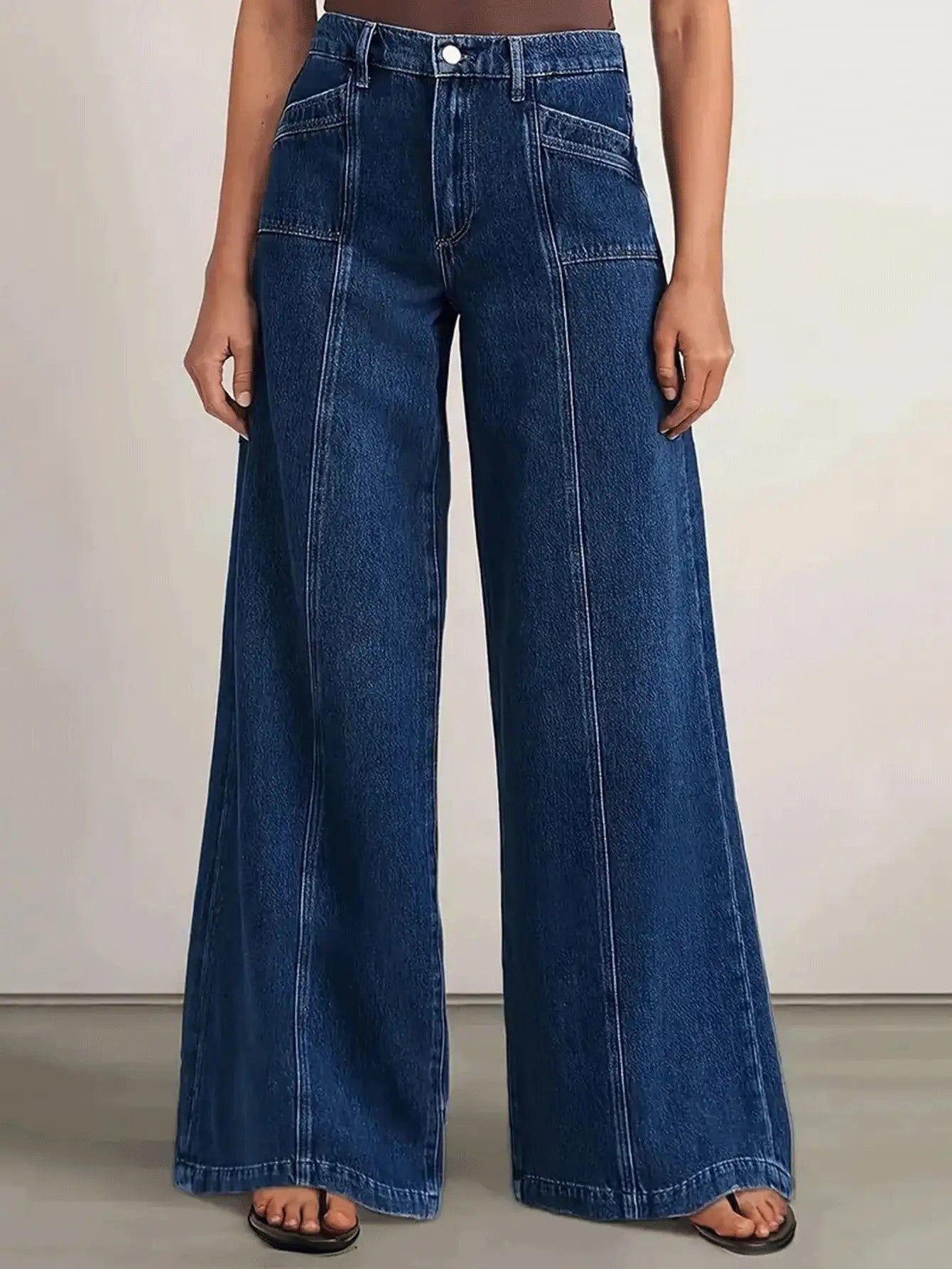 Sila Deep Blue Wide Leg Jeans