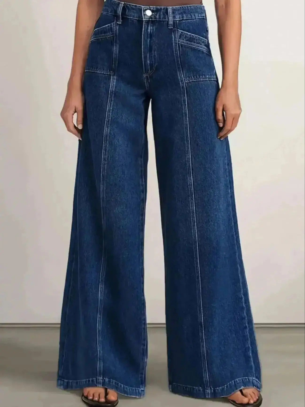 Sila Deep Blue Wide Leg Jeans - Deep Blue