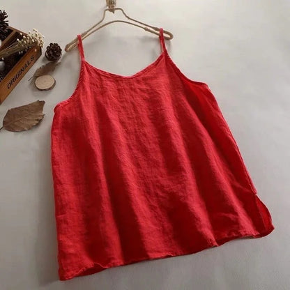 Sila V-Neck Camisole - Crimson