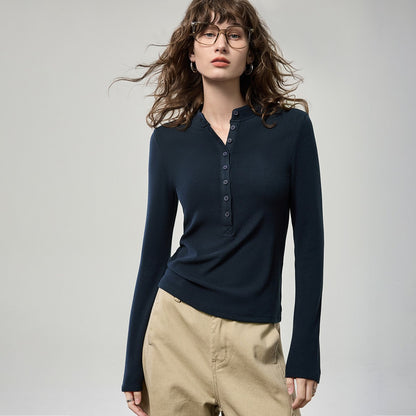 Sintra Slim-Fit Henley Top - Royal Blue