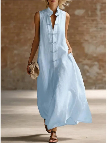 Sintra Lightweight Maxi Dress - Sky Blue