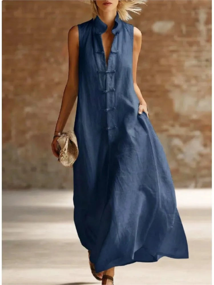 Sintra Lightweight Maxi Dress - Midnight Blue