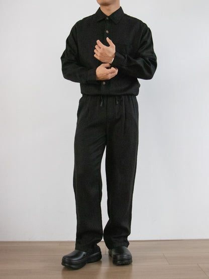 Sion Lyocell Shirt Pants Set - Black