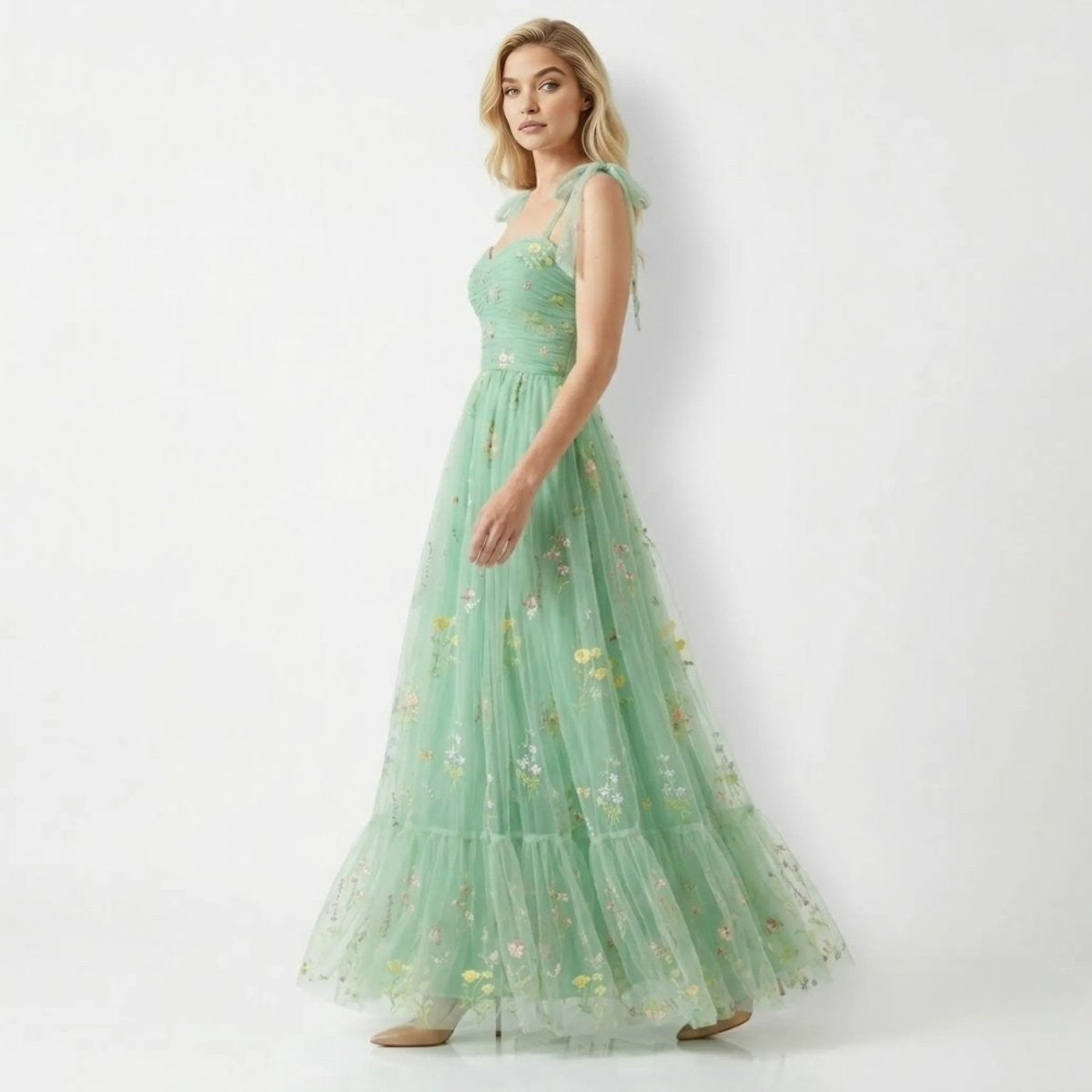 Kensington Embroidered Tulle Gown