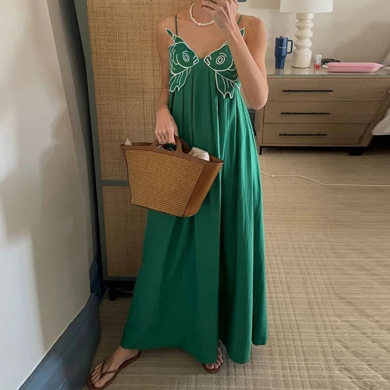 Koi Embroidered Maxi Dress