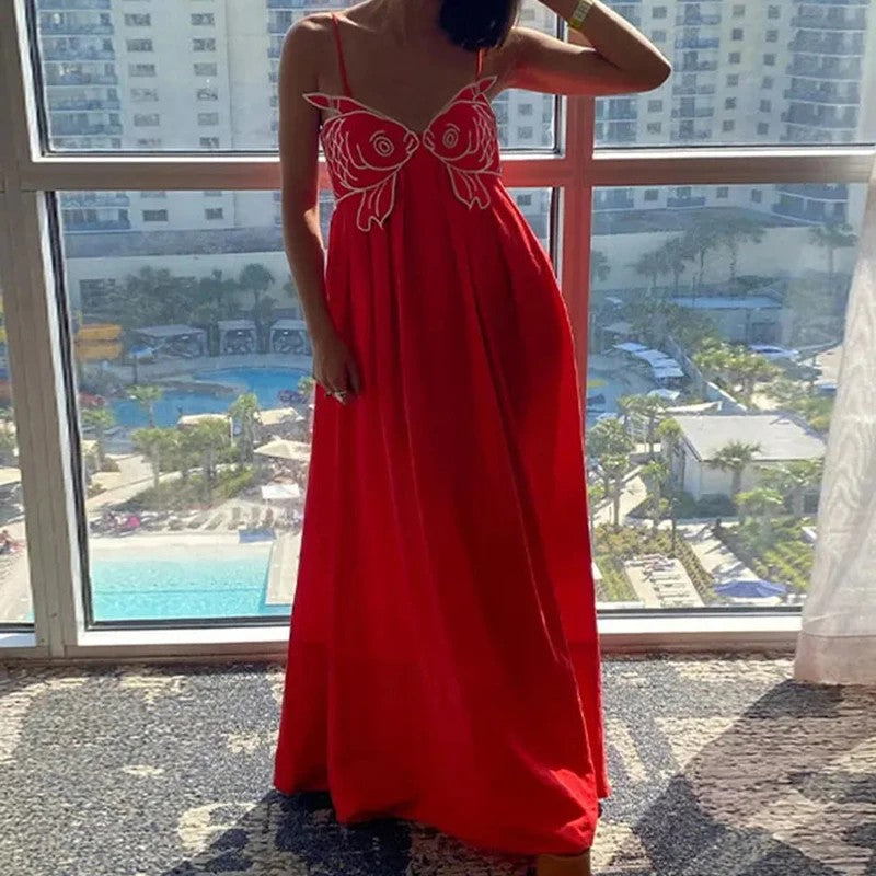 Koi Embroidered Maxi Dress