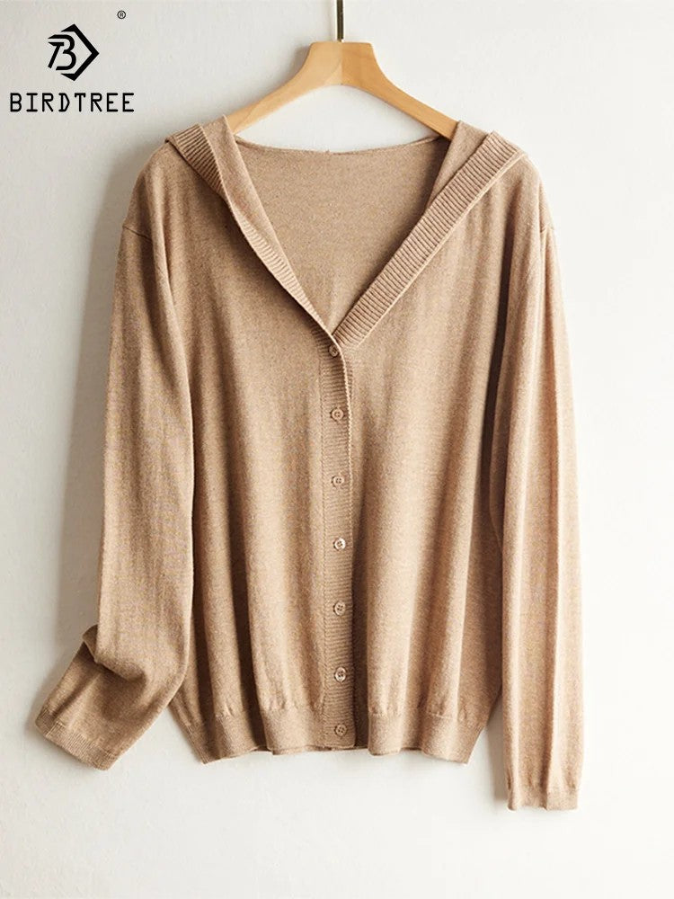 Larzac Silk Cashmere Hooded Cardigan