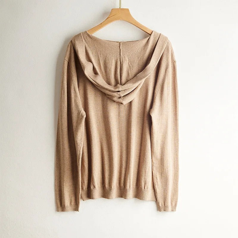 Larzac Silk Cashmere Hooded Cardigan