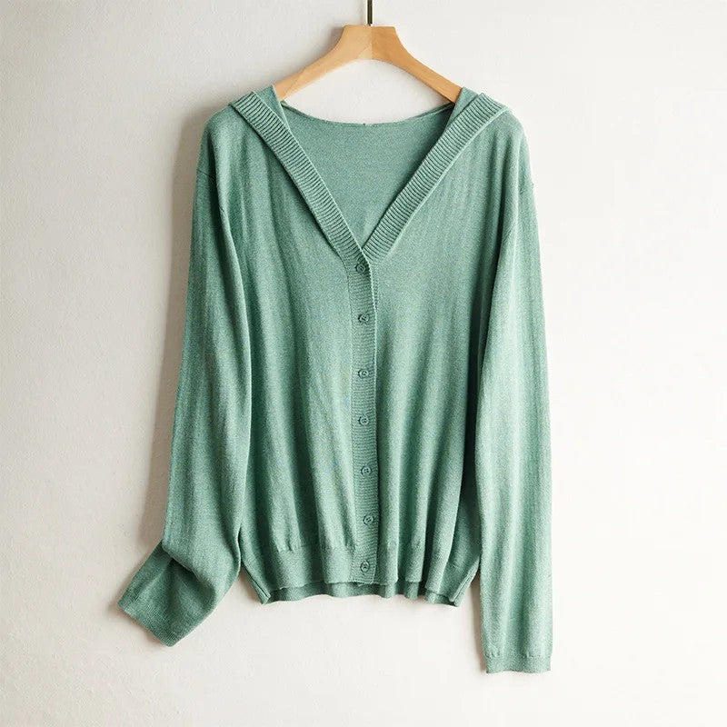 Larzac Silk Cashmere Hooded Cardigan