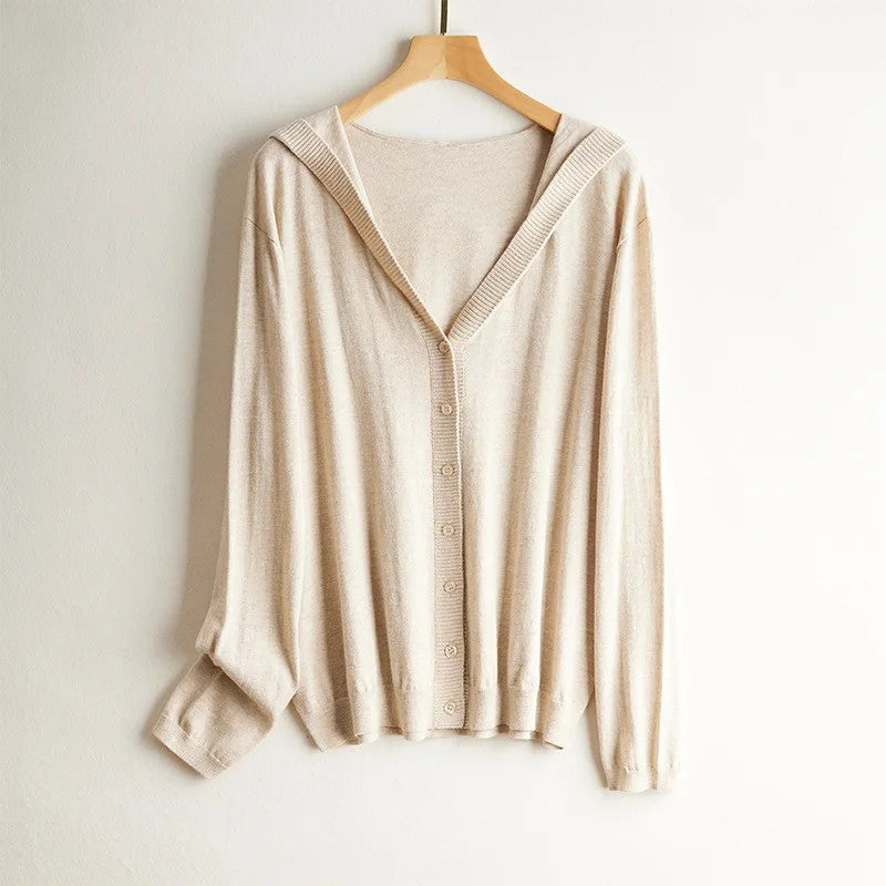 Larzac Silk Cashmere Hooded Cardigan