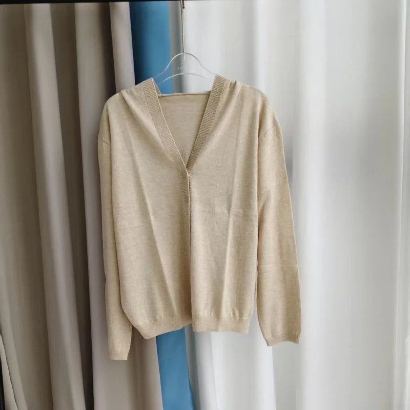 Larzac Silk Cashmere Hooded Cardigan - Oat