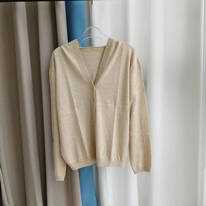 Larzac Silk Cashmere Hooded Cardigan - Oat