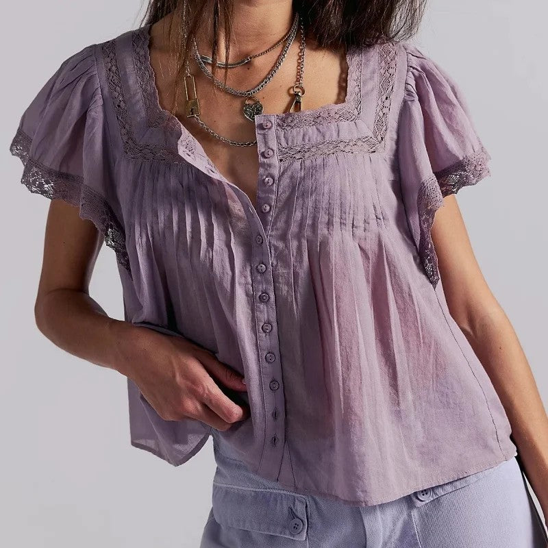 Laurenne Lace Trim Blouse