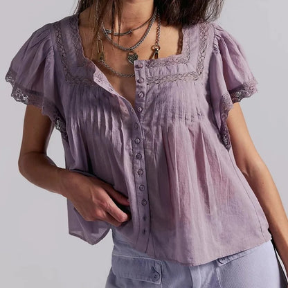 Laurenne Lace Trim Blouse