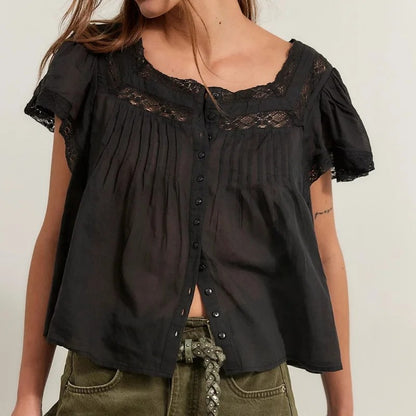Laurenne Lace Trim Blouse